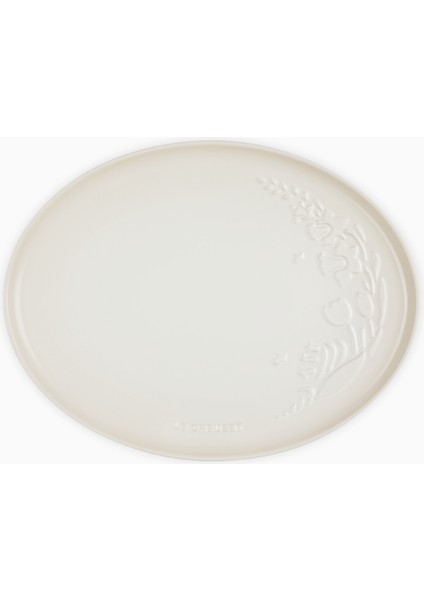 Jardin Seramik Oval Servis Tabağı, Çiçek Desenli Şık Sofra Sunum Parçası