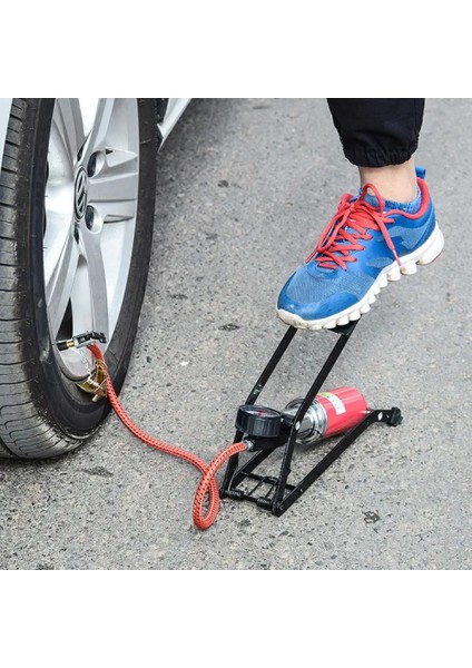 Ince Piston Araç Lastik Şişirme Göstergeli Ayak Pompası