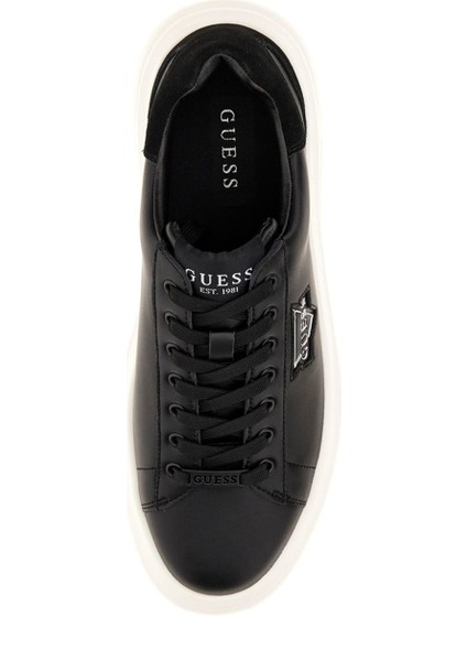 Erkek Elban Deri Kalın Tabanlı Sneaker - Siyah fırsatları