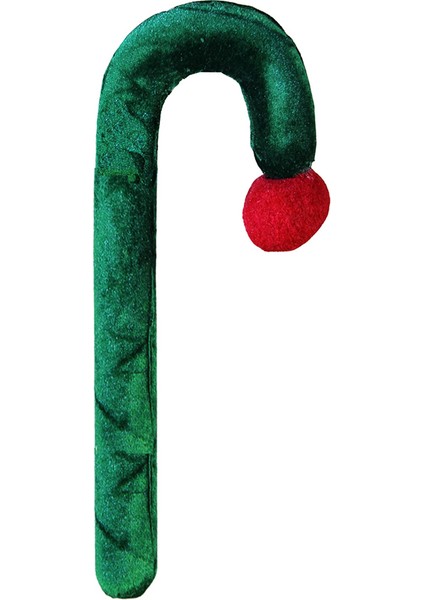Yılbaşı Süsü Kadife Baston Yeşil 35 cm