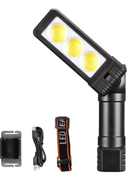 Şarjlı Mıknatıslı Çalışma Lambası Kafa Işığı