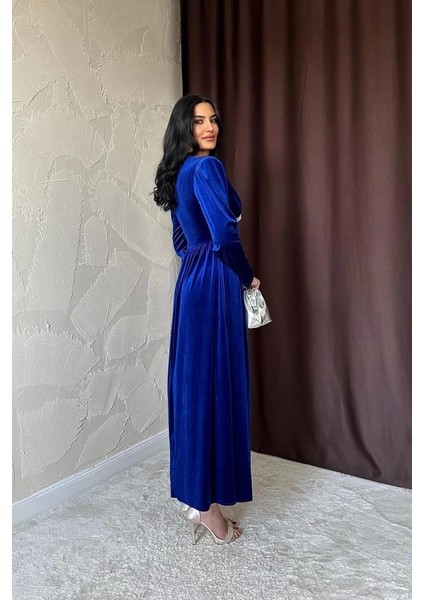 Saks Göğüs Altı Taşlı Elbise fırsatları