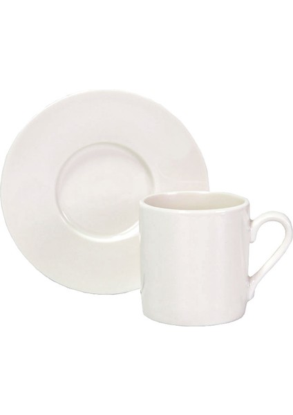 Luniva Özel Seri 6 Kişilik 12 Parça Kahve Fincan Takımı - Beyaz - 110 ml