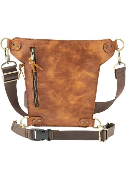 Isme Özel All In One Bel ve Bacak Çantası - %100 Deri - AC15001 - Camel indirimleri