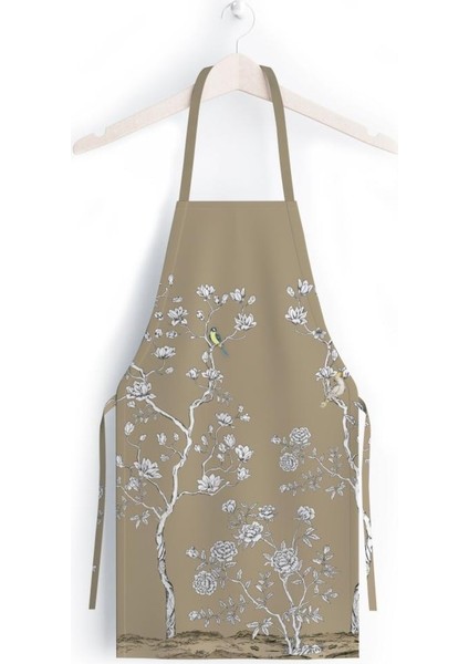 Çiçek Detaylı Mutfak Önlüğü (Keten Kumaş, Uluslararası Yıkama ve Solmama Sertifikası) fiyatları