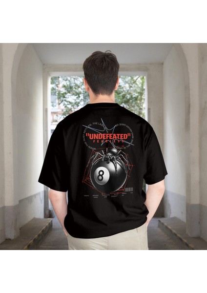 Oversize Beyaz Erkek Örümcek Baskılı T-Shirt %100 Pamuk
