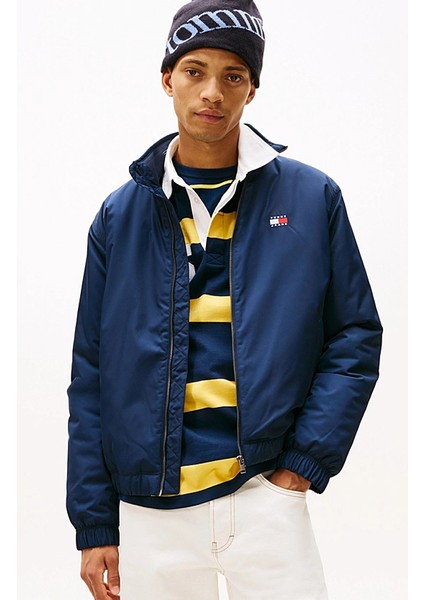 Erkek Dik Yaka Dolgulu Mont - Lacivert