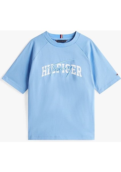 Erkek Çocuk Reglan Kollu Grafik Baskılı T-Shirt - Mavi indirimleri