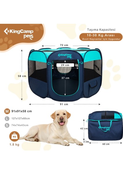 Kingcamp Pets Ancona M Portatif Köpek Çadırı Blue fiyatları