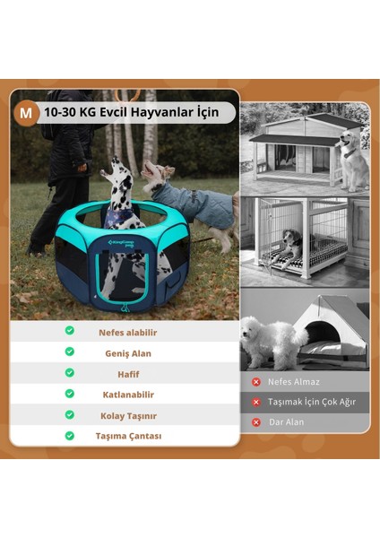Kingcamp Pets Ancona M Portatif Köpek Çadırı Blue