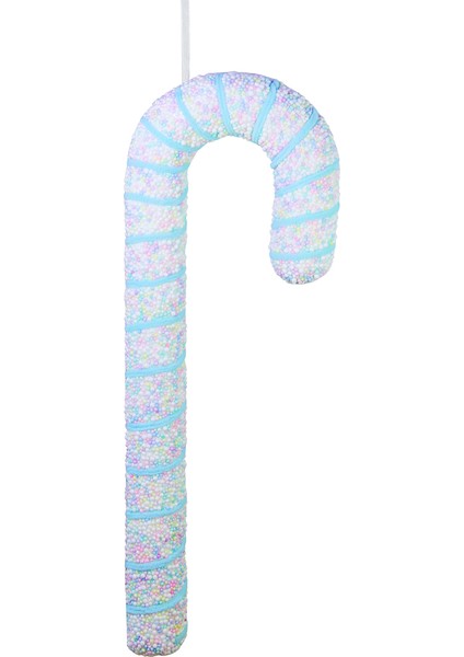 Yılbaşı Süsü Pastel Renk Baston Mavi Pembe 50 cm