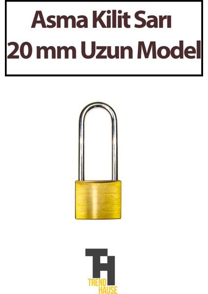 Asma Kilit Sarı 20 mm Uzun Model