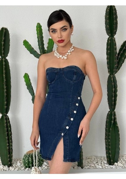 Nerg Düğme Detaylı Elbise