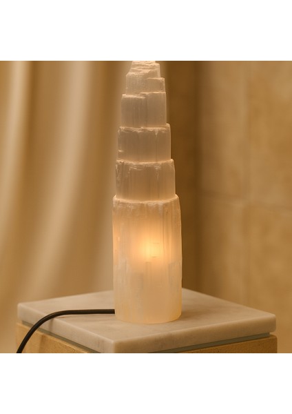 Selenit Doğal Taş Lamba Büyük Boy modelleri