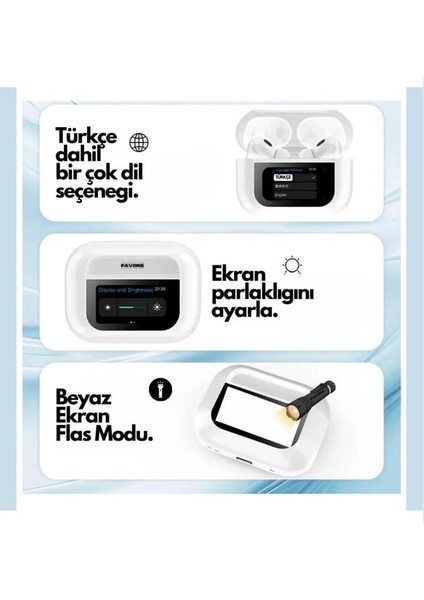 A9 Pro Anc Dokunmatik Dijital Ekranlı Aktif Gürültü Engelleme Bluetooth Kulaklık Şeffaf Mod indirimleri