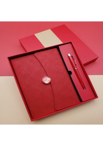 Promosyon Defter Kalem Seti Kırmızı Renk
