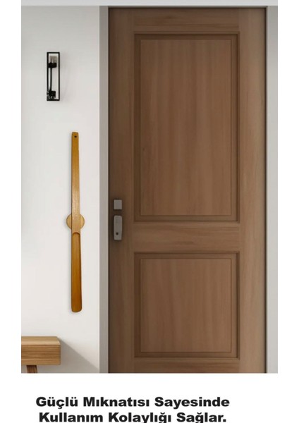 Klasik Model Kestane Mıknatıslı Ahşap El Oyması Ayakkabı Çekeceği 75 cm indirimleri