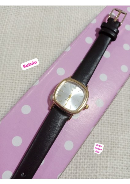 Marka Model Retro Still Vintage Oval Gold Kasa - Koyu Kahve Kordon Kadın Kol Saati 0021