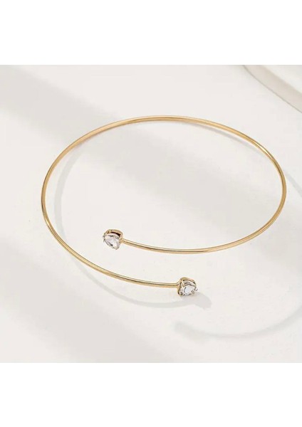 Kalp Detaylı Gold Ayarlanabilir Kol Bilekliği - Kadın Şık Pazubent fiyatları
