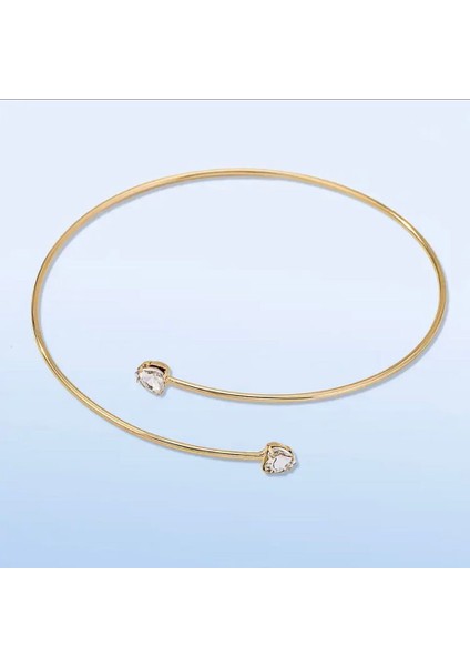 Kalp Detaylı Gold Ayarlanabilir Kol Bilekliği - Kadın Şık Pazubent modelleri