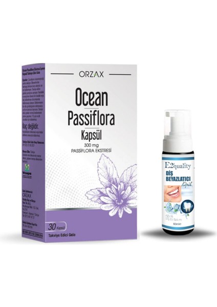 Orzax Ocean Passiflora 300 Mg 30 Kapsül + Hediye Diş Beyazlatıcı Köpük