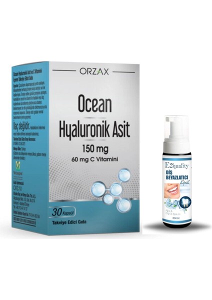Orzax Ocean Hyaluronik Asit 150 Mg 30 Kapsül + Hediye Diş Beyazlatıcı Köpük