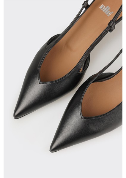 Siyah Deri Kadın Topuklu Ayakkabı fırsatları