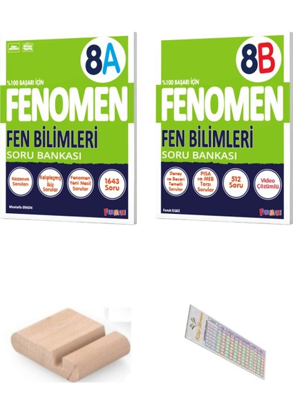 8.sınıf 8 A Fen ve 8 B Fen Soru Bankası 2025-2026 +Çözüm Ayracı+Telefon Tutucu