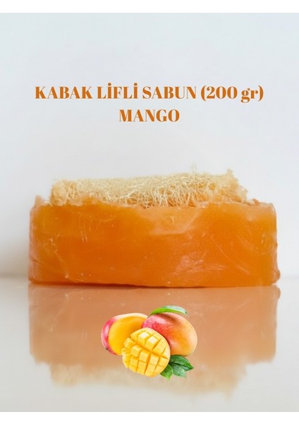 El Yapımı Kabak Lifli Mango Sabunu 200 Gram - Bitkisel Lifli, Peeling Etkili El ve Vücut Sabunu