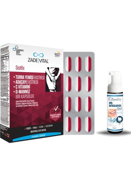 Sistifix Takviye Edici Gıda 20 Kapsül + Hediye Diş Beyazlatıcı Köpük
