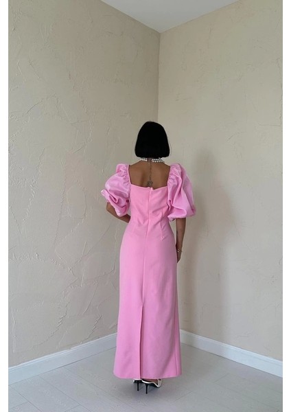 Pembe Işlemeli Kolu Garnili Elbise fırsatları