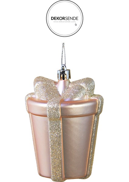 Yılbaşı Süsü Simli Mat Hediye Paketi 2'li Rose 10 cm fiyatları