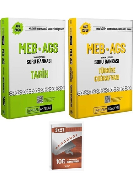 Pegem 2026 Meb-Ags Tarih + Türkiye Coğrafyası Soru Bankası 2 Li Set Anlakazan Paragraf