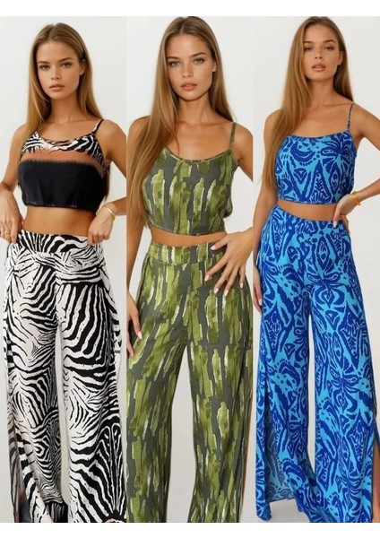 Kadın Dokuma Viskon Yırtmaç Detaylı Takım fiyatları