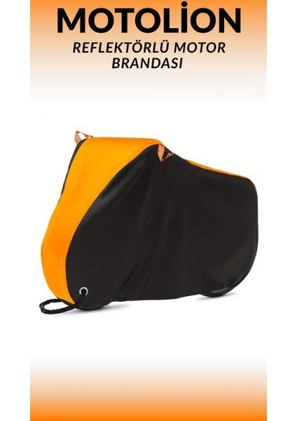 Kuba Km 100T-9 Uyumlu Motosiklet Brandası Turuncu Üstlü Siyah Renkli Örtü