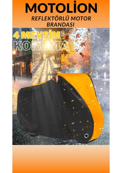 Kuba Km 100T-9 Uyumlu Motosiklet Brandası Turuncu Üstlü Siyah Renkli Örtü modelleri