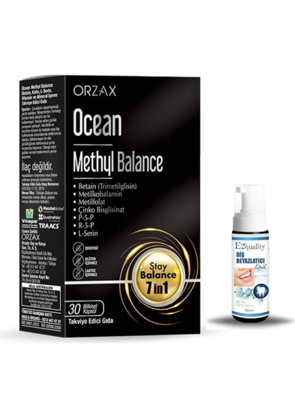 Methyl Balance Takviye Edici Gıda 30 Kapsül + Hediye Diş Beyazlatıcı Köpük