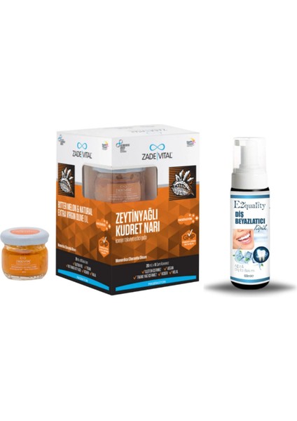 Zeytinyağlı Kudret Narı 20 ml x 8 Cam Kavanoz + Hediye Diş Beyazlatıcı Köpük