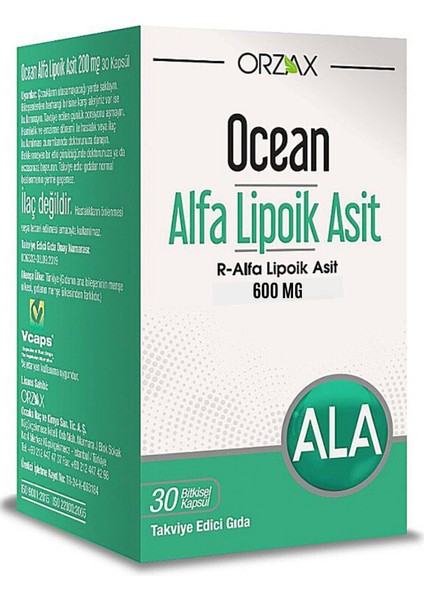 Alfa Lipoik Asit 600 Mg 30 Kapsül 3 Adet