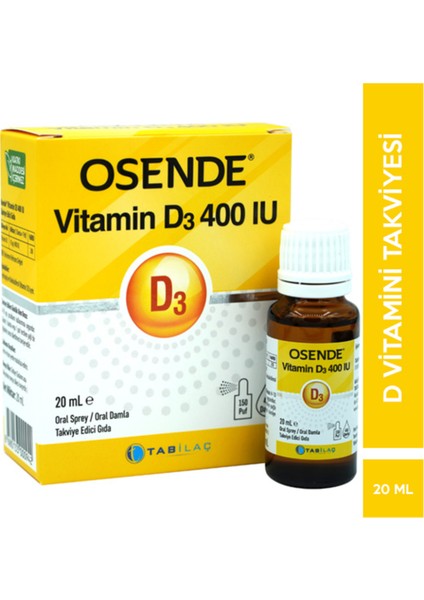 Vitamin D3 400 Iu Damla Sprey 20 ml + Hediye Diş Beyazlatıcı Köpük