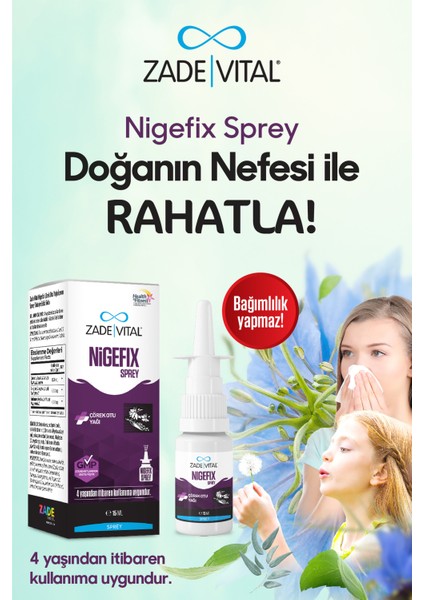 Nigefix Çörek Otu Yağı Içeren Sprey Takviye Edici Gıda 10 ml