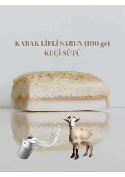 El Yapımı Kabak Lifli Keçi Sütü Sabun 100 Gram - Bitkisel Lifli, Peeling Etkili El ve Vücut Sabunu