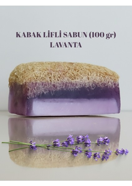 El Yapımı Kabak Lifli Lavanta Sabunu 100 Gram - Bitkisel Lifli, Peeling Etkili El ve Vücut Sabunu