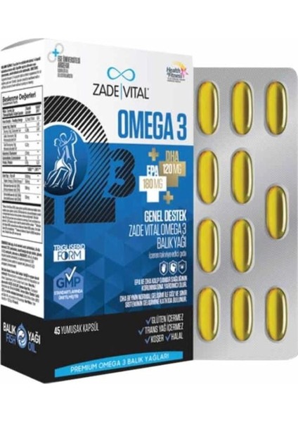 Premium Omega 3 Balık Yağı Genel Destek 45 Kapsül