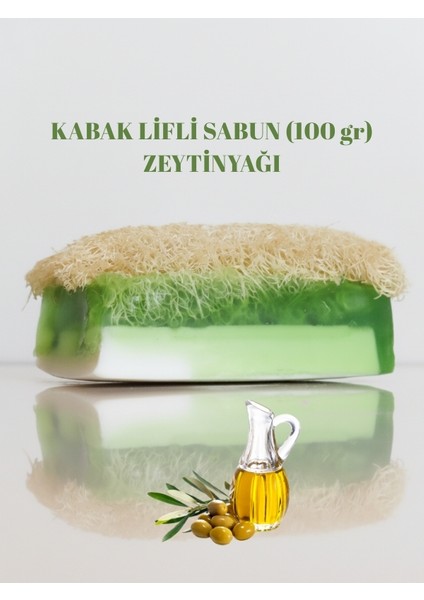 El Yapımı Kabak Lifli Zeytinyağlı Sabun 100 Gram - Bitkisel Lifli, Peeling Etkili El ve Vücut Sabunu