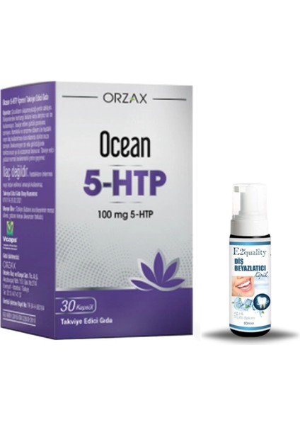 Orzax Ocean 5-Htp Takviye Edici Gıda 30 Kapsül + Hediye Diş Beyazlatıcı Köpük
