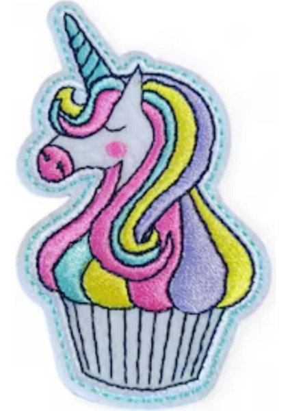 Aplike Ütü Ile Yapışan Unicorn At Pembe Karışık Arma 5x3 cm