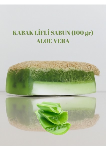 El Yapımı Kabak Lifli Aloe Vera Sabunu 100 Gram - Bitkisel Lifli, Peeling Etkili El ve Vücut Sabunu