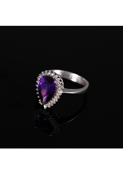 Damla Kesim Zirkon Taşlı 925 Ayar Gümüş Kadın Yüzük Parmağa Göre Ayarlanır 3.82 gr fiyatları