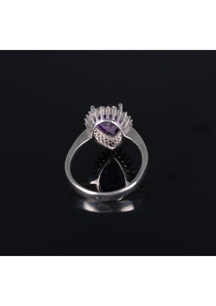 Damla Kesim Zirkon Taşlı 925 Ayar Gümüş Kadın Yüzük Parmağa Göre Ayarlanır 3.82 gr fırsatları